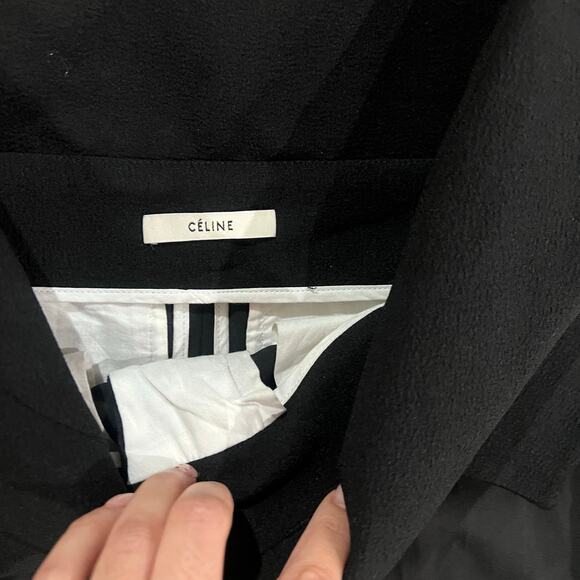 Celine Black High Waisted Trousers Size 42 - Picture 4 of 10